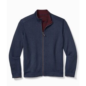 TOMMY BAHAMA FLIPSHORE FULL-ZIP REVERSIBLE JACKET - BLUE/BURGUNDY